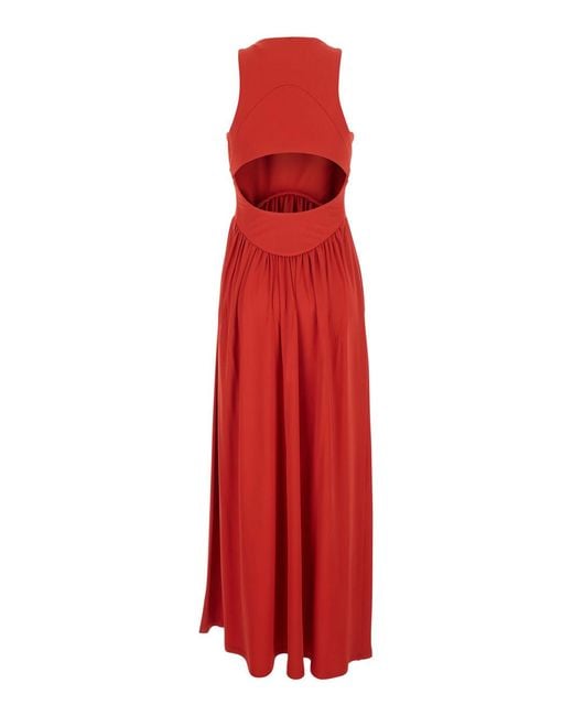 Sportmax Red Dress Spxpanino Viscose