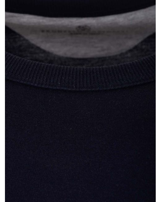 Brunello Cucinelli Blue Slim Fit T-shirt for men