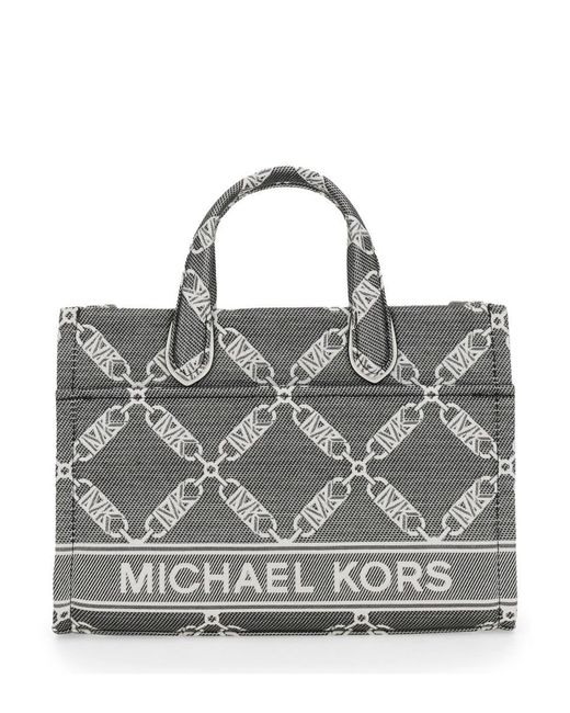 MICHAEL Michael Kors Gray Small Gigi Monogram Jacquard Tote Bag