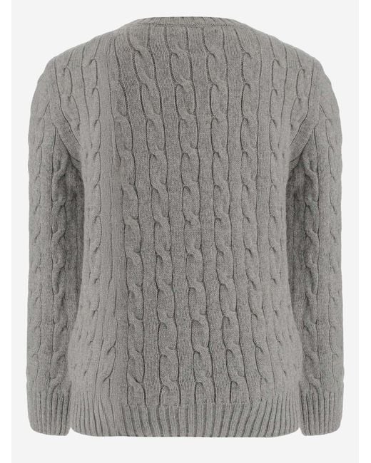 Polo Ralph Lauren Gray Cable-Knit Sweater Wool And Cashmere for men