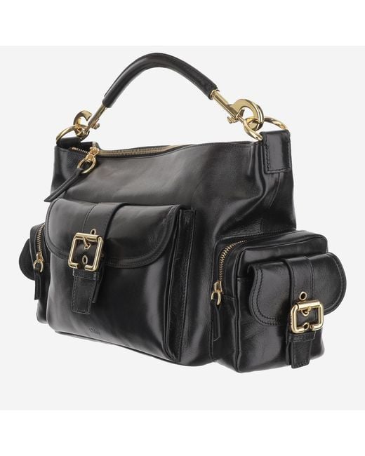 Chloé Black Shiny Leather Camera Bag Buffalo Shoulder