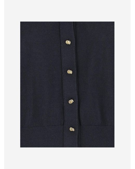 Bottega Veneta Blue Cotton And Viscose Twin-Set Sweater