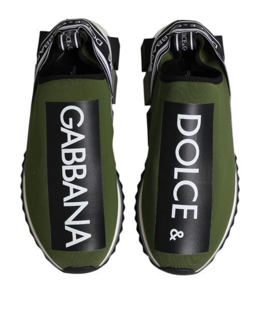 Dolce & Gabbana Green Slip On Sorrento Sneakers Shoes for men