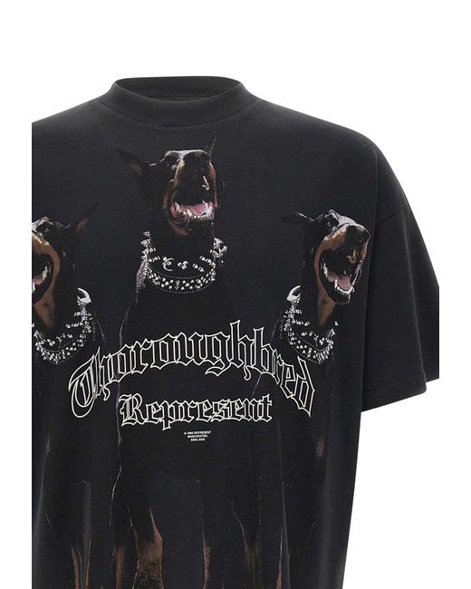Represent Black Thoroughbred Cotton T-Shirt for men