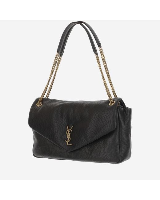 Saint Laurent Black Calypso Large Lambskin Leather Bag Shoulder