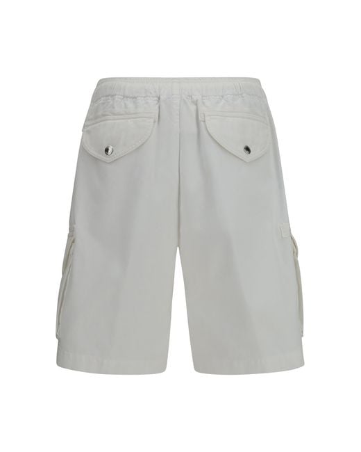 Brunello Cucinelli Gray Cargo Shorts Cotton Bermuda for men