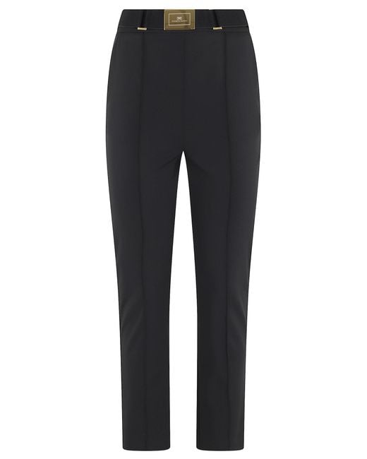 Elisabetta Franchi Black Pantalone Con Cintura