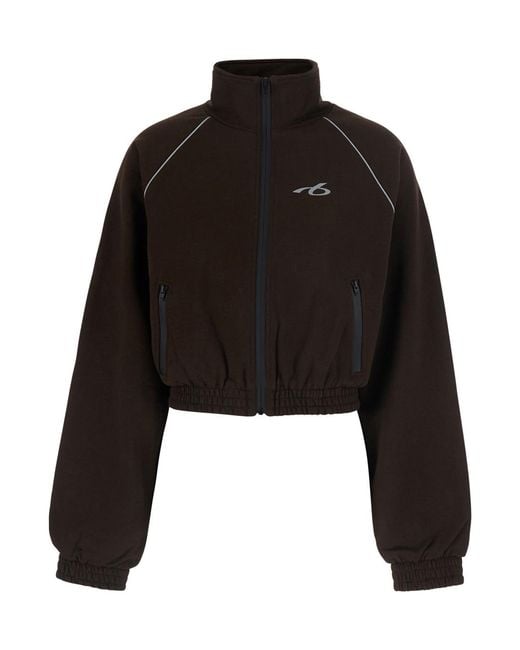 Balenciaga Black Cropped Sweatshirt Cotton Sweatshirts