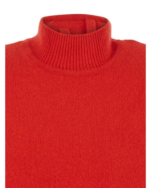Jacquemus Red La Robe Maille Castagna Dress With High Ribbed Neck
