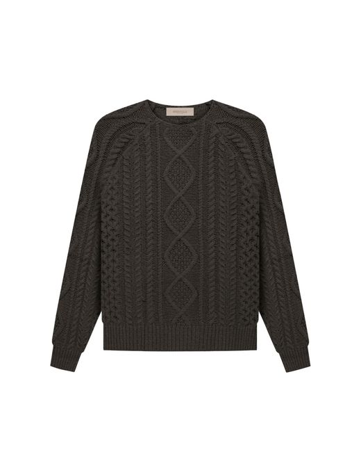 Fear Of God Black Essentials Cable Knit Sweater Clothing Knitwear for men