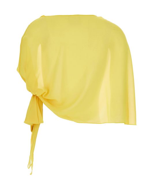 Le Plain Yellow Stole With Side Knot