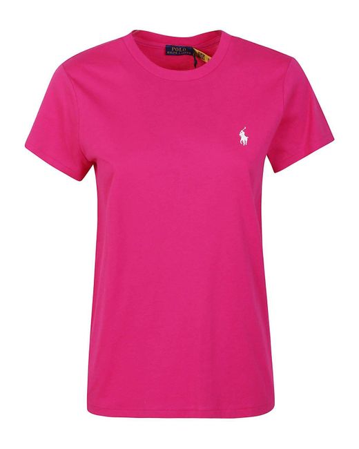 Ralph Lauren Pink Pony Embroidered Crewneck T-shirt