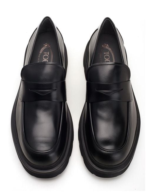 Tod's Black Calfskin Loafer for men