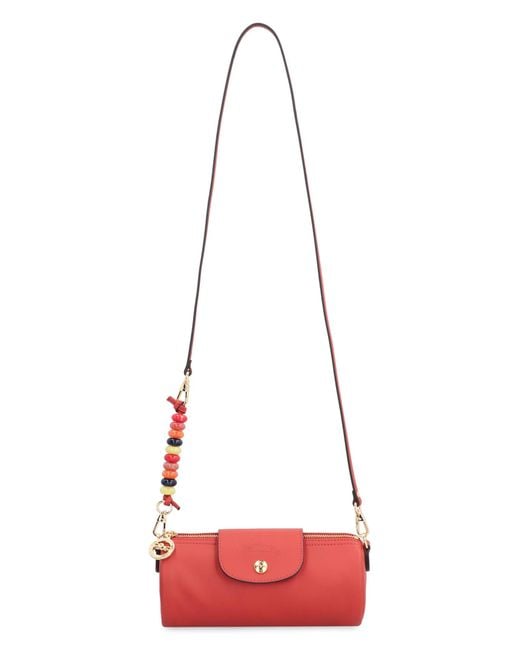 Longchamp Red S Le Pliage Xtra Leather Crossbody Bag