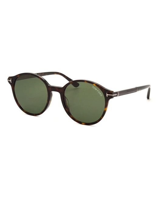 Tom Ford Green Sunglasses Round Full Rim, Dark Havana Frame And Lens Ft118452N for men