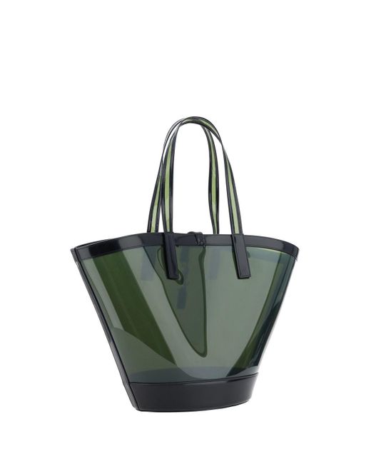 Saint Laurent Green Panier Medium Tote Bag