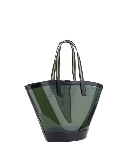 Saint Laurent Green 'Panier Medium' Shopper Bag
