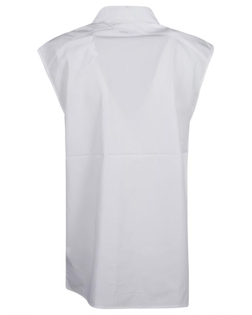 Calvin Klein White Cotton Archive Sleeveless Shirt