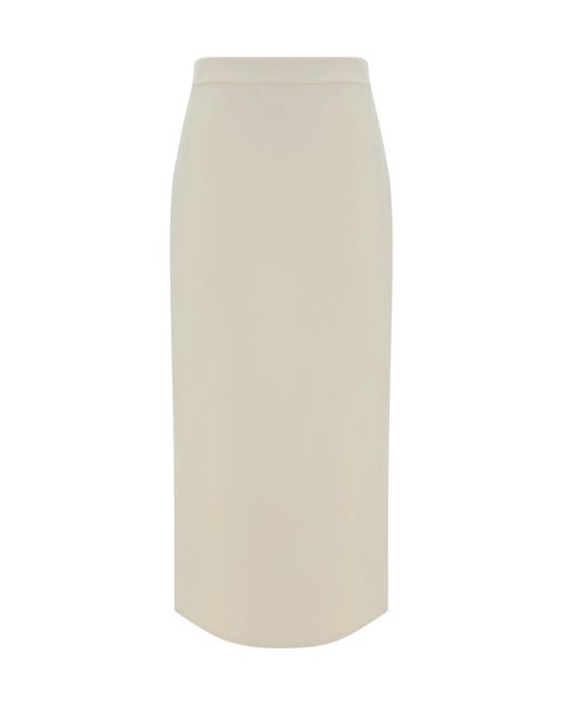 Valentino White Solid Skirt