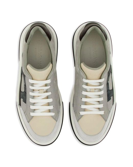 Ferragamo Gray Low Cut Sneaker for men