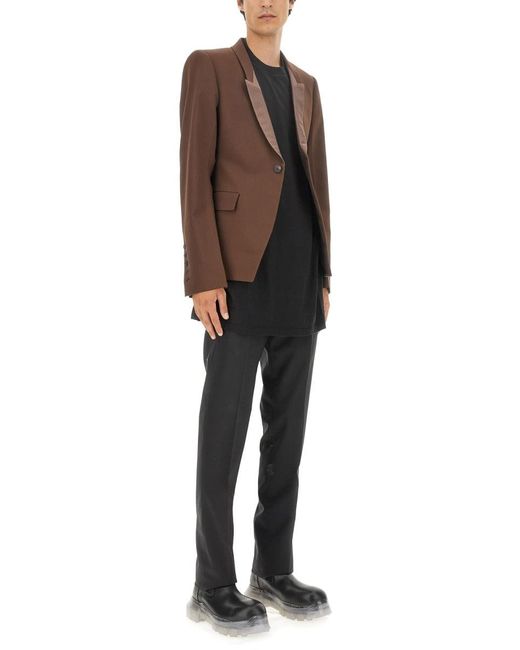 Rick Owens Brown Single-Breasted Jacket for men