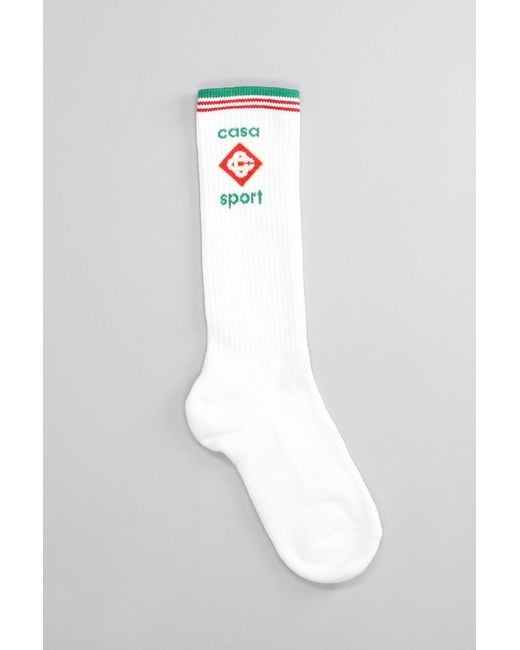 Casablancabrand Socks In White Cotton for men
