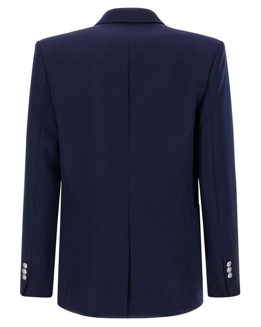 Balmain Blue Grain De Poudre Blazer for men