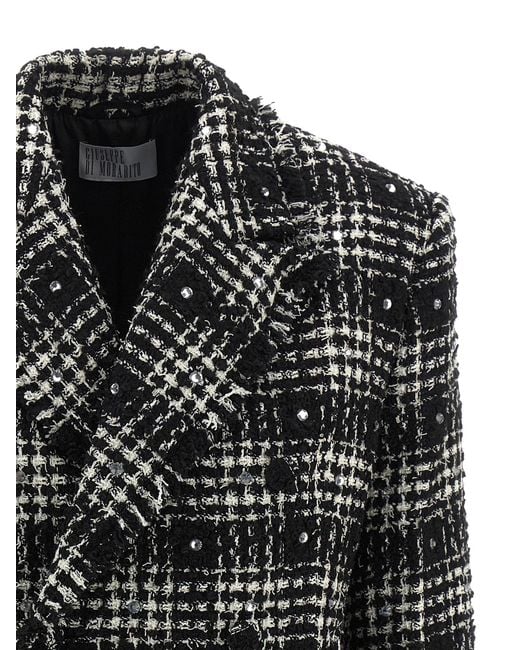 GIUSEPPE DI MORABITO Black Tweed And Rhinestone Blazer Blazer, Suits