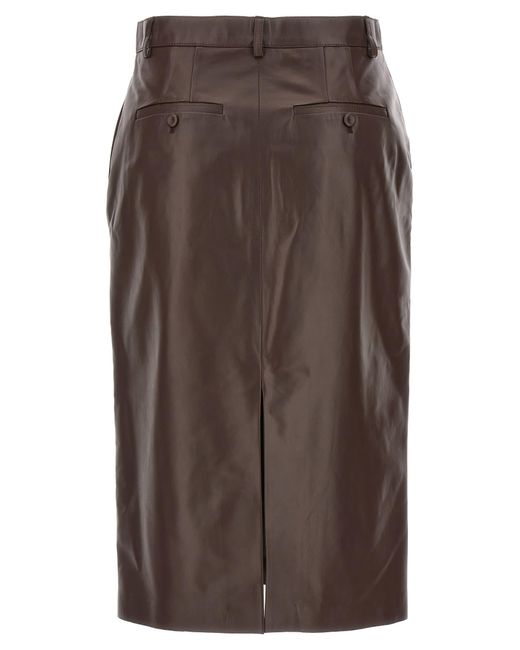 Lanvin Brown Leather Skirt Skirts