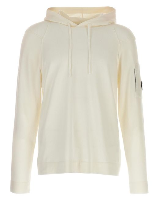 C P Company White 'Sea Island' Hoodie for men