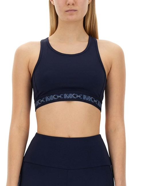 Michael Kors Blue Tops With Logo