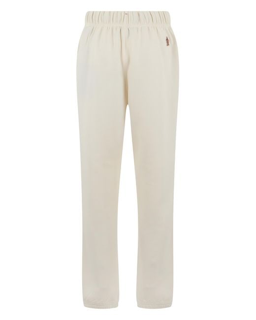 Moncler Natural High-Waisted Track Trousers Polyester Pants