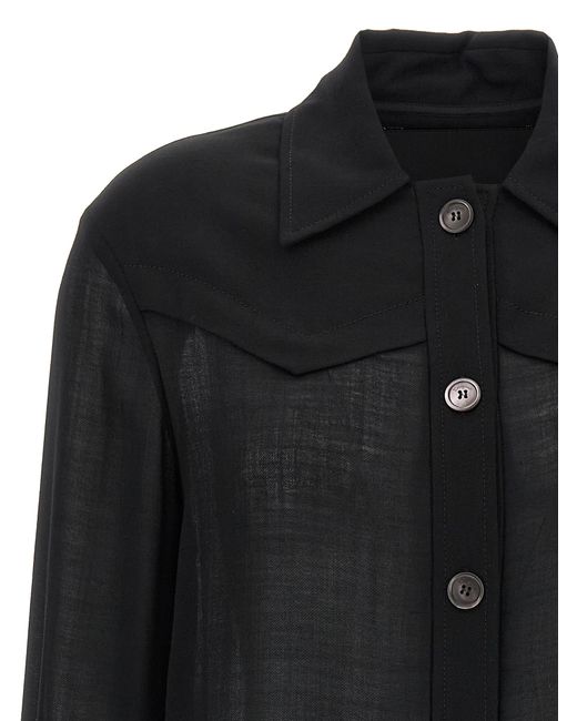 Ferragamo Black Virgin Wool Blouse