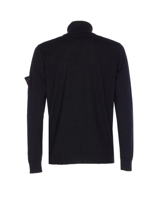 Stone Island Blue Sweaters Virgin Wool for men