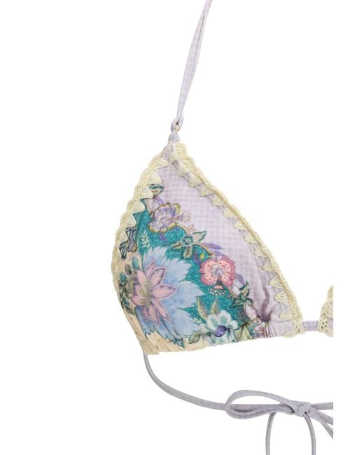 Zimmermann Blue Bikini Indra Crochet Polyamide Swimwear