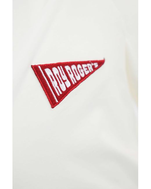 Roy Rogers White Cotton T-Shirt With Logo Patch for men
