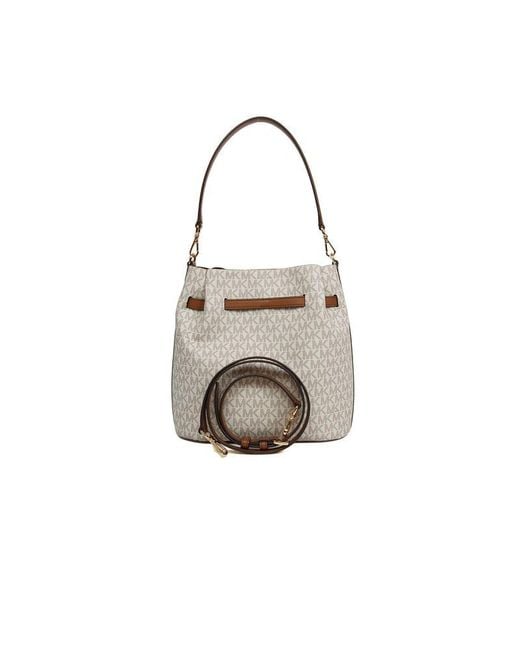 Michael Kors White Bucket Bag Polyvinyl Chloride Bucket-Bags