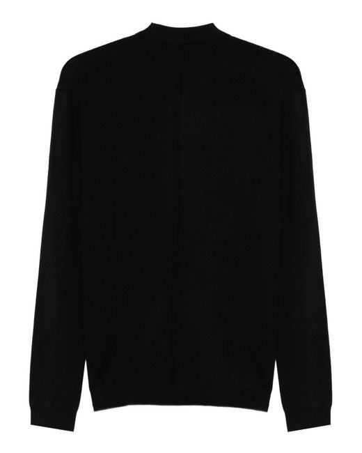 Low Brand Black Sweater With Button Placket Wool for men