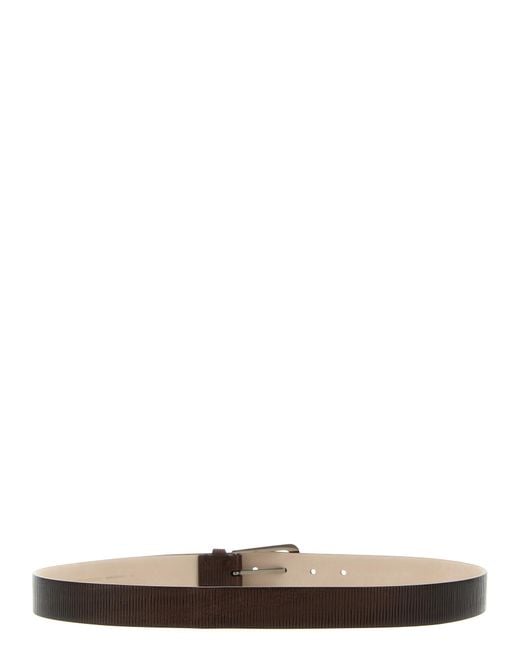Brunello Cucinelli White Leather Regular Belt