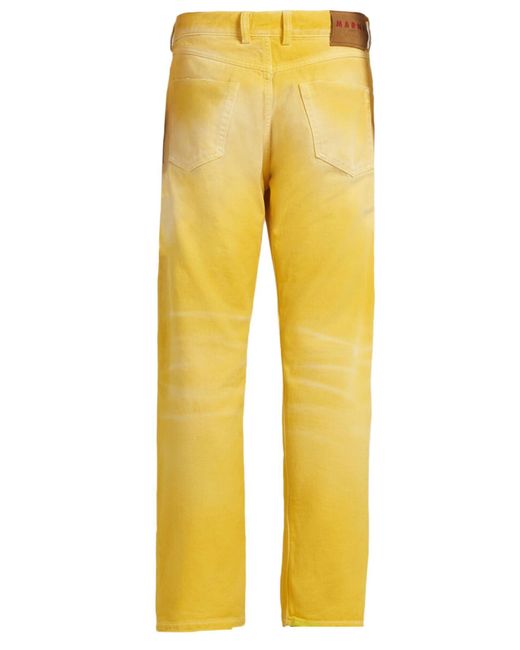 Marni Yellow Overdyed Straight-leg Jeans for men