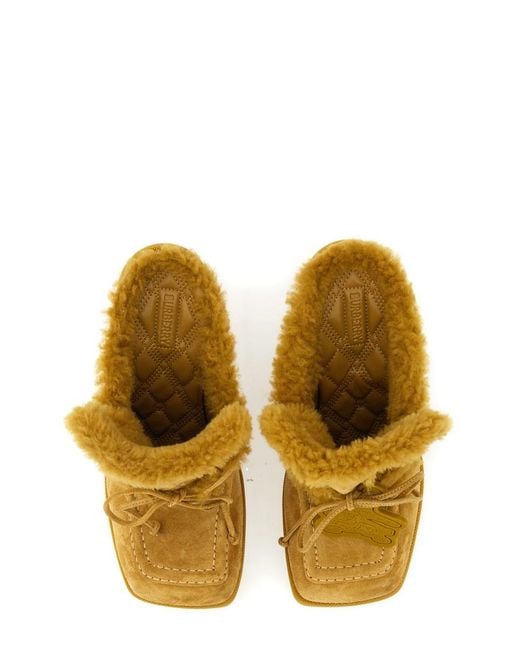 Burberry Metallic Highland 90 Mule Sandals Calf Suede (Bos Taurus)