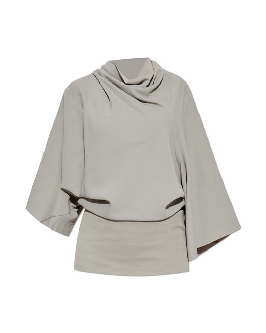 Rick Owens Gray Top With A Decorative Neckline