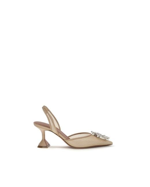 AMINA MUADDI Metallic Polyester High Heel Pumps