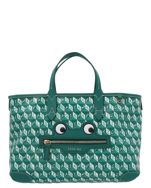 Anya Hindmarch Green I Am A Plastic Bag Shopping Bag