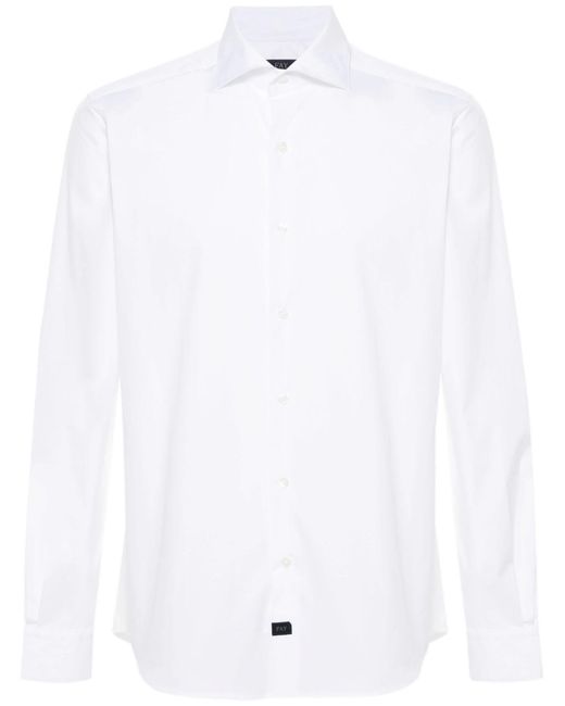 Fay White Cotton Blend Shirt for men