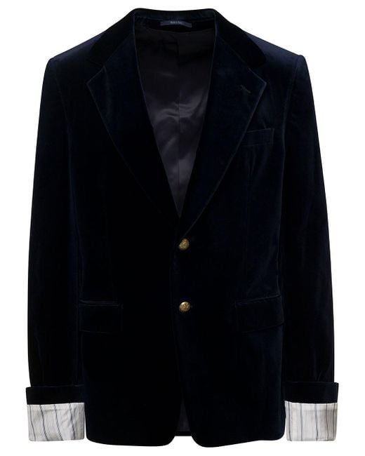 Gucci Blue Giacca Monopetto Con Bottoni Gioiello for men