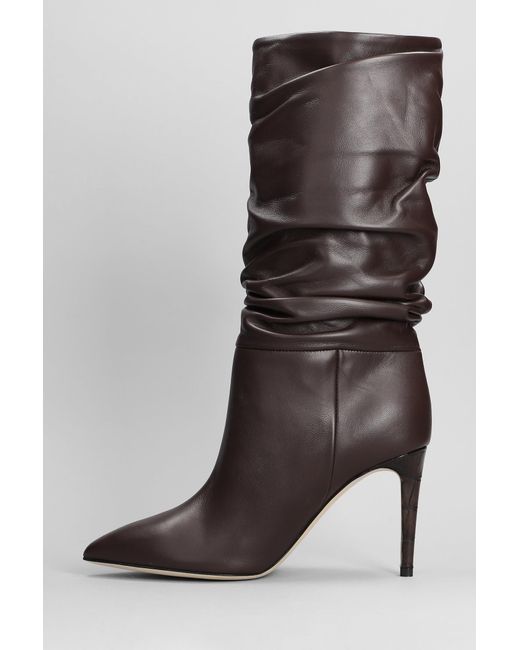 Paris Texas High Heels Ankle Boots In Dark Brown Leather Lyst