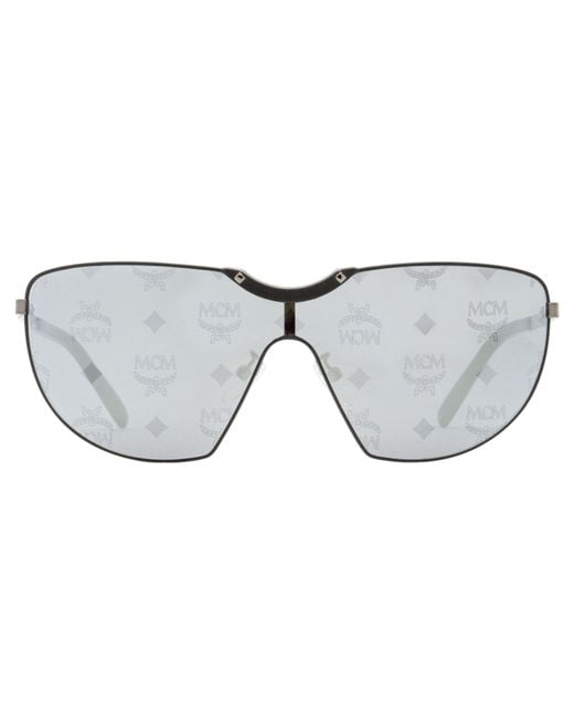MCM Black Monogram Shield Sunglasses Mw0026-H 02C-Ruthenium 0Mm Metal/Plastic (Acetate)