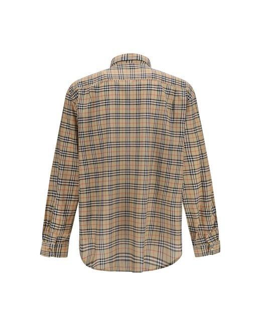 Burberry Natural Check All-Over Cotton Shirt Sand Ip for men