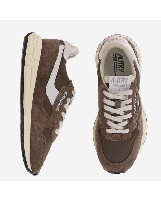 Autry Brown Sneakers Reelwind Leather Trainers